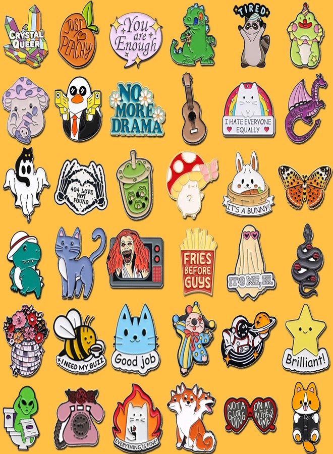 SINCCO 20/40/50 PCS Cute Enamel Pins Bulk, Funny Backpack Pins Aesthetic Lapel Badge Pins Set Assorted Enamel Brooch Pins for Backpacks, Hats, Bags, Landyards - Image 2
